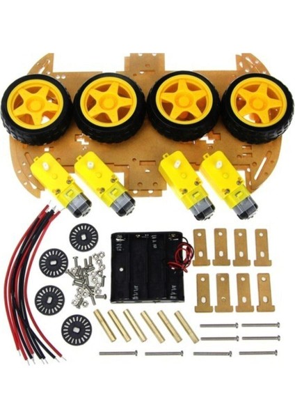 4WD Araç Şase Kiti Robot Araba Kiti