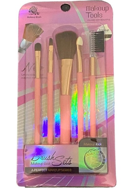 Kaş ve Kirpik Bakımı Fırça ve Tarak Seti - Makeup Tools - Makeup Brush - 5 Parçalı Set