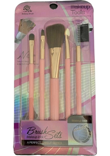 Kaş ve Kirpik Bakımı Fırça ve Tarak Seti - Makeup Tools - Makeup Brush - 5 Parçalı Set