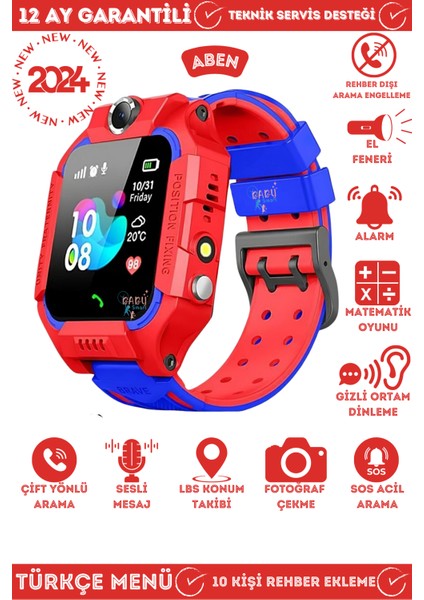 Akıllı Çocuk Takip Saati Sim Kartlı Arama, Kameralı, Gizli Dinleme Özellikli Q19