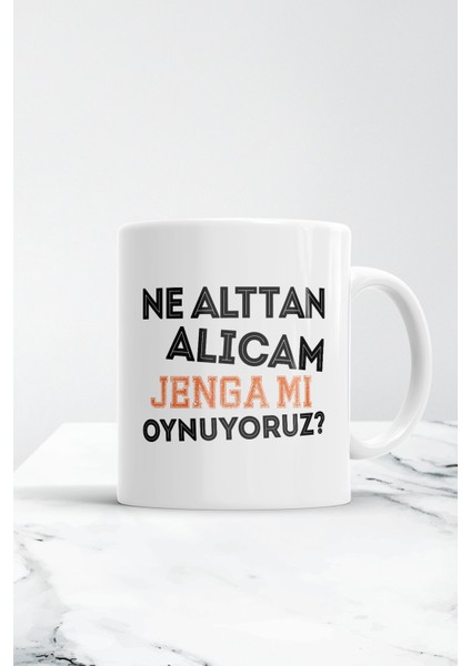 Ne Alttan Alıcam Jenga Mı Oynuyoruz Kupa Bardak