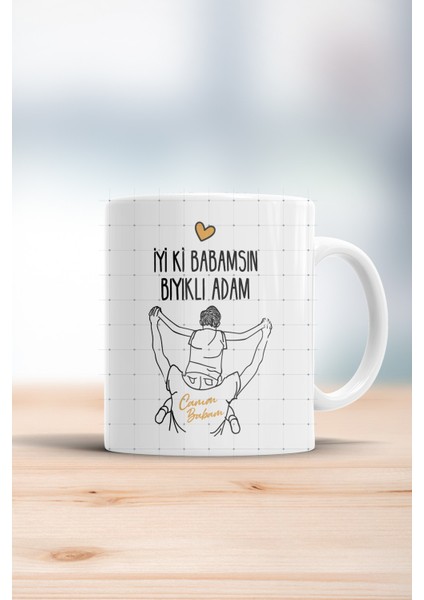 Iyi Ki Babamsın Bıyıklı Adam Kupa Bardak