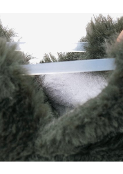 Furry Furry Haki Kürk Barefoot Patik (HEDİYE SETİ)