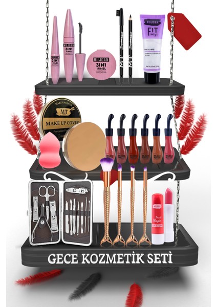 Gece Kırmızı Makyaj Seti