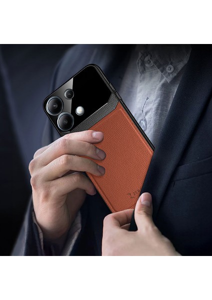 Xiaomi Redmi Note 13 5g Uyumlu Kılıf Lens Deri Kılıf Kahverengi fırsatları