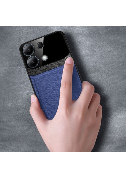 Xiaomi Redmi Note 13 5g Uyumlu Kılıf Lens Deri Kılıf Lacivert modelleri