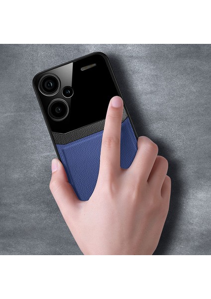 Xiaomi Redmi Note 13 Pro Plus 5g Uyumlu Kılıf Lens Deri Kılıf Lacivert modelleri