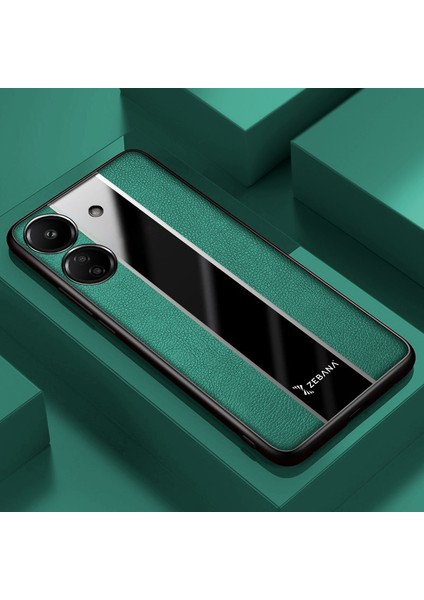 Xiaomi Redmi 13C Uyumlu Kılıf Premium Deri Kılıf Yeşil