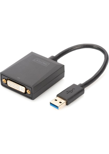 Digitus USB 3.0  DVI Çevirici Adaptör
Giriş: 1 x USB 3.0 USB-A erkek
Çıkış: 1 x DVI dişi (Full HD, 1080p)
Plastik