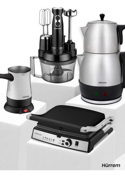 Hürrem Elektrikli Mutfak Çeyiz Seti 4 Lü Evlilik Paketi Inox
