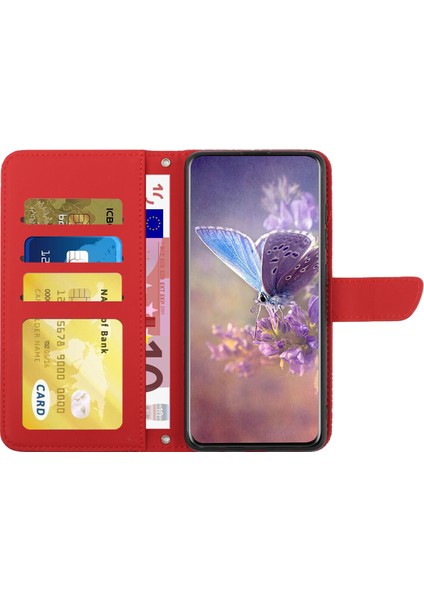 Samsung Galaxy A70E Için Cüzdan Kelebek Kapağı Ayarlanabilir Boyun Kayışı Crossbody Lanyard Kılıf (Yurt Dışından)