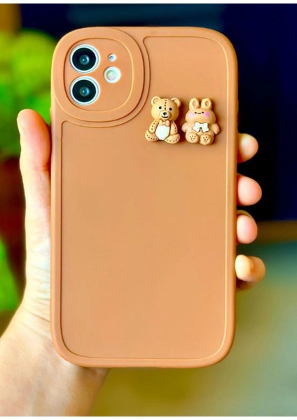 Apple iPhone 11 Yuvarlak Kamera Korumalı Ayıcık Tasarımlı Yumuşak Slikon Telefon Kılıfı