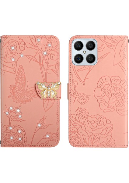 Huawei P30 Için Cüzdan Kelebek Kapağı Ayarlanabilir Boyun Kayışı Crossbody Lanyard Kılıf (Yurt Dışından)