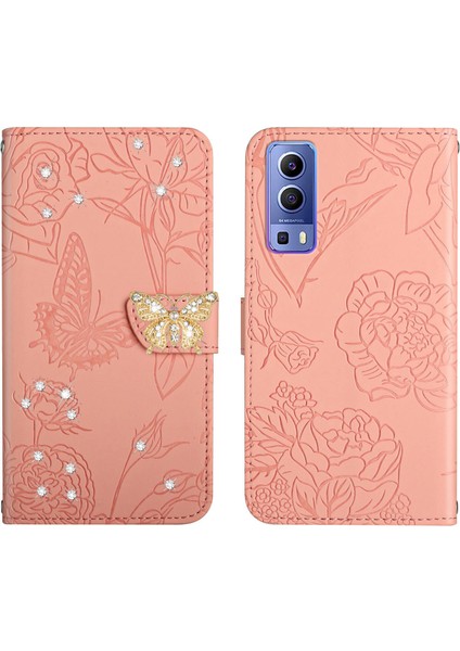 Vivo Y72 5g Için Cüzdan Kelebek Kapağı Ayarlanabilir Boyun Kayışı Crossbody Lanyard Kılıf (Yurt Dışından)