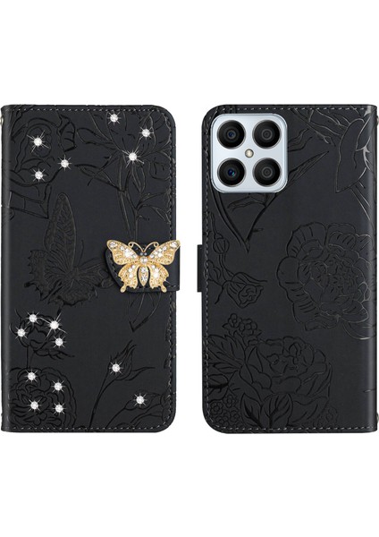 Huawei P30 Için Cüzdan Kelebek Kapağı Ayarlanabilir Boyun Kayışı Crossbody Lanyard Kılıf (Yurt Dışından)
