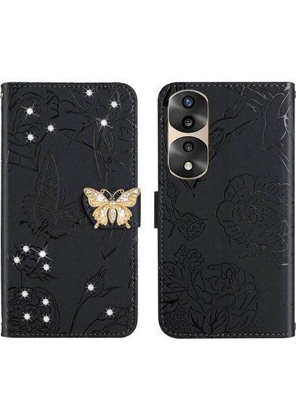 Honor 70 Pro 5g Için Cüzdan Kelebek Kapağı Ayarlanabilir Boyun Kayışı Crossbody Lanyard Kılıf (Yurt Dışından) fırsatları