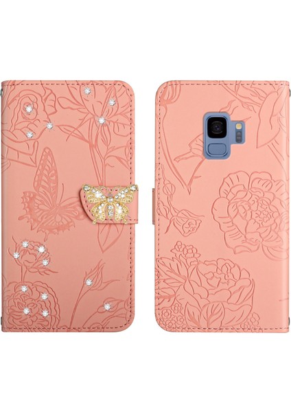 Samsung Galaxy S9 Için Cüzdan Kelebek Kapağı Ayarlanabilir Boyun Kayışı Crossbody Lanyard Kılıf (Yurt Dışından)