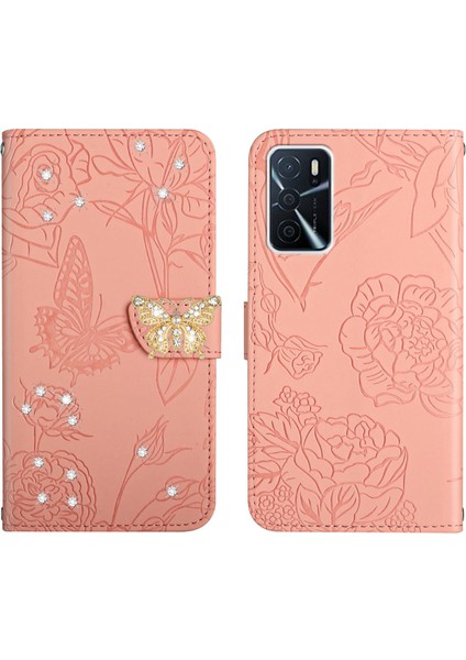 Oppo A16/A16S/A54S Için Cüzdan Kelebek Kapağı Ayarlanabilir Boyun Kayışı Crossbody Lanyard Kılıf (Yurt Dışından)