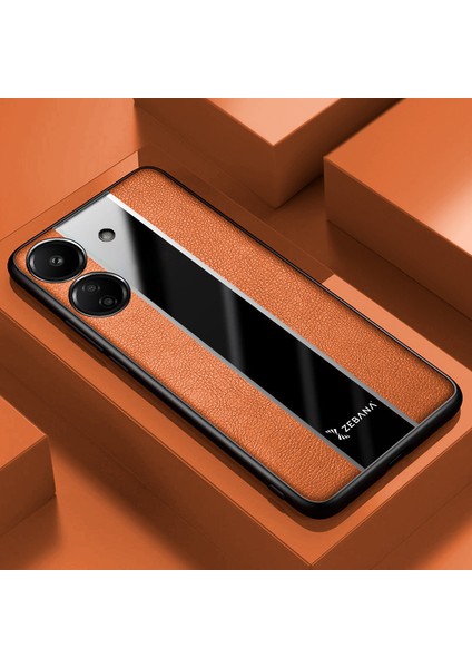 Xiaomi Redmi 13C Uyumlu Kılıf Premium Deri Kılıf Kahverengi