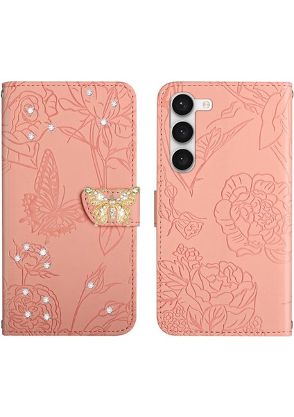 Samsung Galaxy S23 Plus 5g Için Cüzdan Kelebek Kapağı Ayarlanabilir Boyun Kayışı Crossbody Lanyard Kılıf (Yurt Dışından)