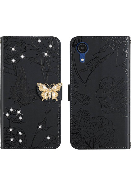 Samsung Galaxy A03 Core Için Cüzdan Kelebek Kapağı Ayarlanabilir Boyun Kayışı Crossbody Lanyard Kılıf (Yurt Dışından)