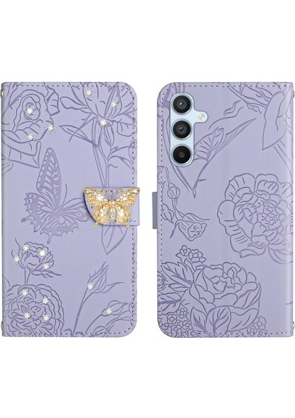 Samsung Galaxy A25 5g Için Cüzdan Kelebek Kapağı Ayarlanabilir Boyun Kayışı Crossbody Lanyard Kılıf (Yurt Dışından)