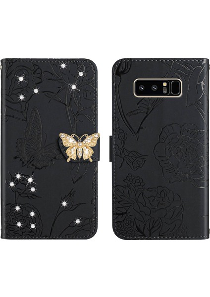 Samsung Galaxy Note 8 Için Cüzdan Kelebek Kapağı Ayarlanabilir Boyun Kayışı Crossbody Lanyard Kılıf (Yurt Dışından) fırsatları