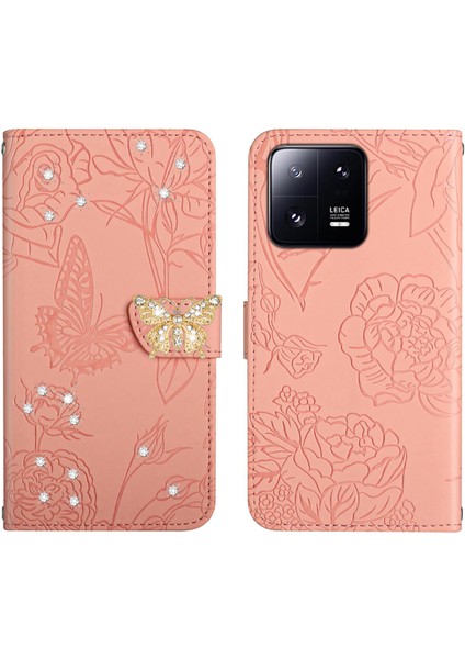 Xiaomi 13 Pro 5g Için Cüzdan Kelebek Kapağı Ayarlanabilir Boyun Kayışı Crossbody Lanyard Kılıf (Yurt Dışından)