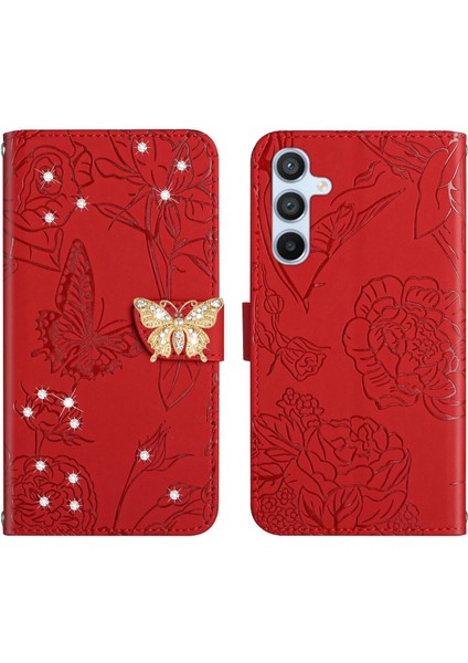Samsung Galaxy A25 5g Için Cüzdan Kelebek Kapağı Ayarlanabilir Boyun Kayışı Crossbody Lanyard Kılıf (Yurt Dışından)