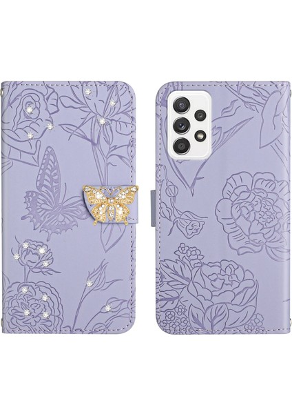 Samsung Galaxy A23 4g Için Cüzdan Kelebek Kapağı Ayarlanabilir Boyun Kayışı Crossbody Lanyard Kılıf (Yurt Dışından)