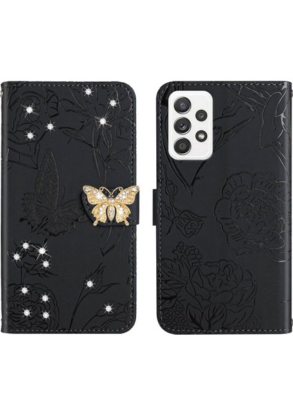 Samsung Galaxy A73 5g Için Cüzdan Kelebek Kapağı Ayarlanabilir Boyun Kayışı Crossbody Lanyard Kılıf (Yurt Dışından)
