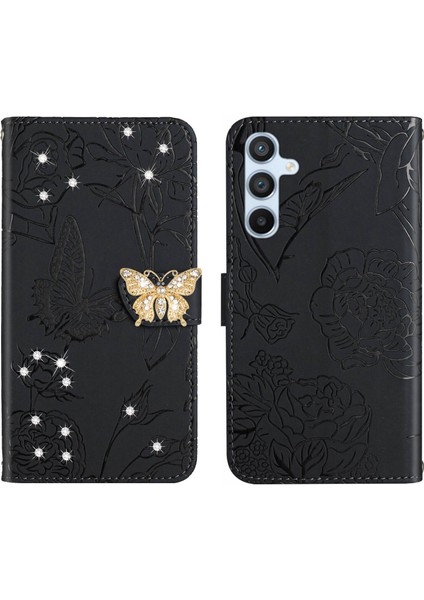 Samsung Galaxy A34 5g Için Cüzdan Kelebek Kapağı Ayarlanabilir Boyun Kayışı Crossbody Lanyard Kılıf (Yurt Dışından)