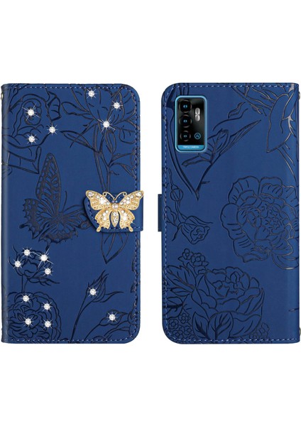 Zte Blade A71 Için Cüzdan Kelebek Kapağı Ayarlanabilir Boyun Kayışı Crossbody Lanyard Kılıf (Yurt Dışından)