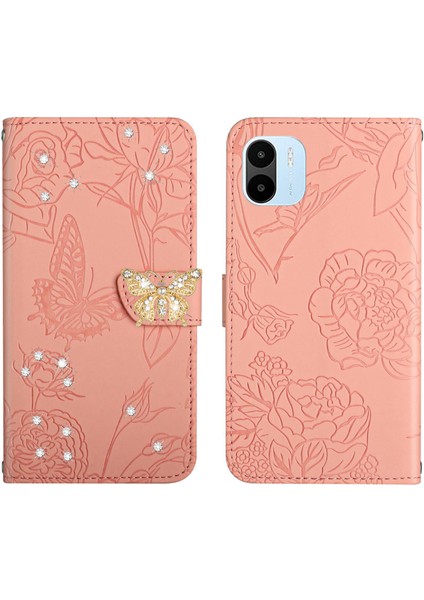 Xiaomi Redmi A1 Için Cüzdan Kelebek Kapağı Ayarlanabilir Boyun Kayışı Crossbody Lanyard Kılıf (Yurt Dışından)