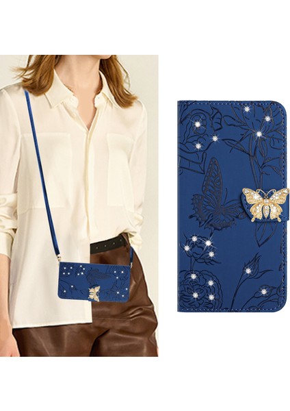 Zte Blade A31 Için Cüzdan Kelebek Kapağı Ayarlanabilir Boyun Kayışı Crossbody Lanyard Kılıf (Yurt Dışından)