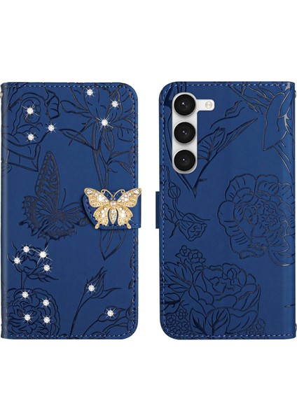 Samsung Galaxy S23 5g Için Cüzdan Kelebek Kapağı Ayarlanabilir Boyun Kayışı Crossbody Lanyard Kılıf (Yurt Dışından)