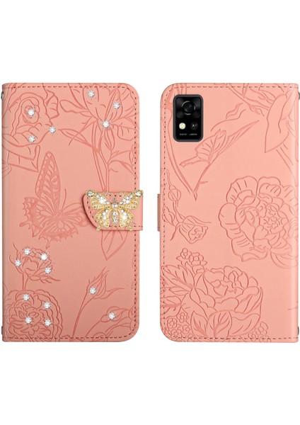 Zte Blade A31 Için Cüzdan Kelebek Kapağı Ayarlanabilir Boyun Kayışı Crossbody Lanyard Kılıf (Yurt Dışından)