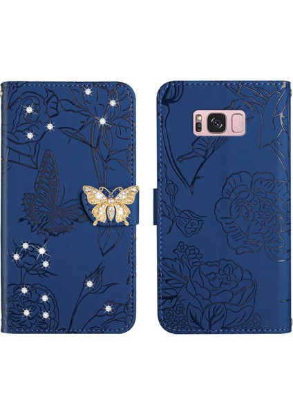 Samsung Galaxy S8 Plus Için Cüzdan Kelebek Kapağı Ayarlanabilir Boyun Kayışı Crossbody Lanyard Kılıf (Yurt Dışından)