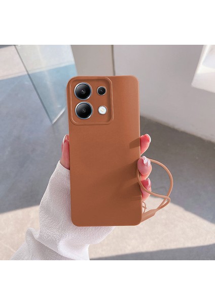 Xiaomi Poco X6 Uyumlu Kılıf Zebana Love Yumuşak Silikon Kılıf Kahverengi