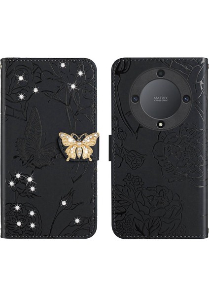 Honor Magic 5 Lite 5g Için Cüzdan Kelebek Kapağı Ayarlanabilir Boyun Kayışı Crossbody Lanyard Kılıf (Yurt Dışından) fırsatları