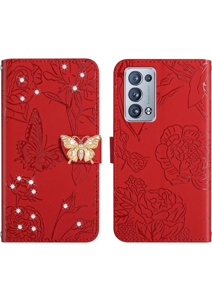 Oppo Reno 6 Pro Plus 5g Için Cüzdan Kelebek Kapağı Ayarlanabilir Boyun Kayışı Crossbody Lanyard Kılıf (Yurt Dışından)