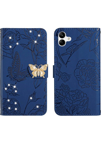 Samsung Galaxy A04E Için Cüzdan Kelebek Kapağı Ayarlanabilir Boyun Kayışı Crossbody Lanyard Kılıf (Yurt Dışından)