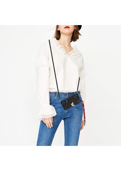 Tcl 20 Pro 5g Için Cüzdan Kelebek Kapağı Ayarlanabilir Boyun Kayışı Crossbody Lanyard Kılıf (Yurt Dışından)