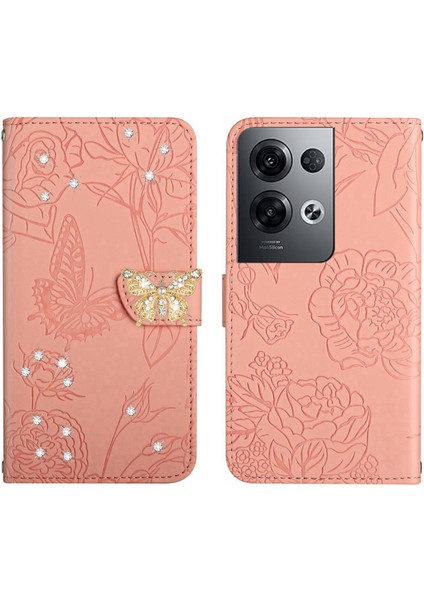 Oppo Reno 8 Pro 5g Için Cüzdan Kelebek Kapağı Ayarlanabilir Boyun Kayışı Crossbody Lanyard Kılıf (Yurt Dışından)