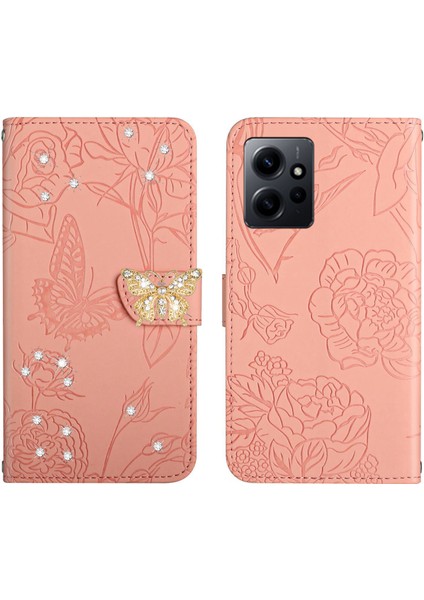 Xiaomi Redmi Note 12 4g Için Cüzdan Kelebek Kapağı Ayarlanabilir Boyun Kayışı Crossbody Lanyard Kılıf (Yurt Dışından)