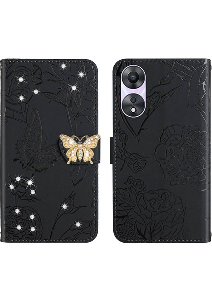 Oppo Reno 8t 5g Için Cüzdan Kelebek Kapağı Ayarlanabilir Boyun Kayışı Crossbody Lanyard Kılıf (Yurt Dışından)