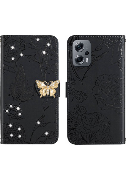 Xiaomi Poco X4 Gt Için Cüzdan Kelebek Kapağı Ayarlanabilir Boyun Kayışı Crossbody Lanyard Kılıf (Yurt Dışından)