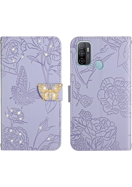 Oppo A53 4g Için Cüzdan Kelebek Kapağı Ayarlanabilir Boyun Kayışı Crossbody Lanyard Kılıf (Yurt Dışından) fırsatları