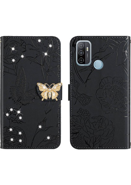 Oppo A53 4g Için Cüzdan Kelebek Kapağı Ayarlanabilir Boyun Kayışı Crossbody Lanyard Kılıf (Yurt Dışından)