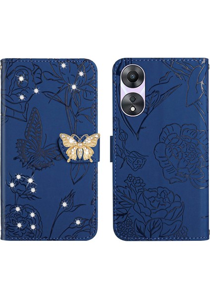 Oppo Reno 8t 5g Için Cüzdan Kelebek Kapağı Ayarlanabilir Boyun Kayışı Crossbody Lanyard Kılıf (Yurt Dışından)